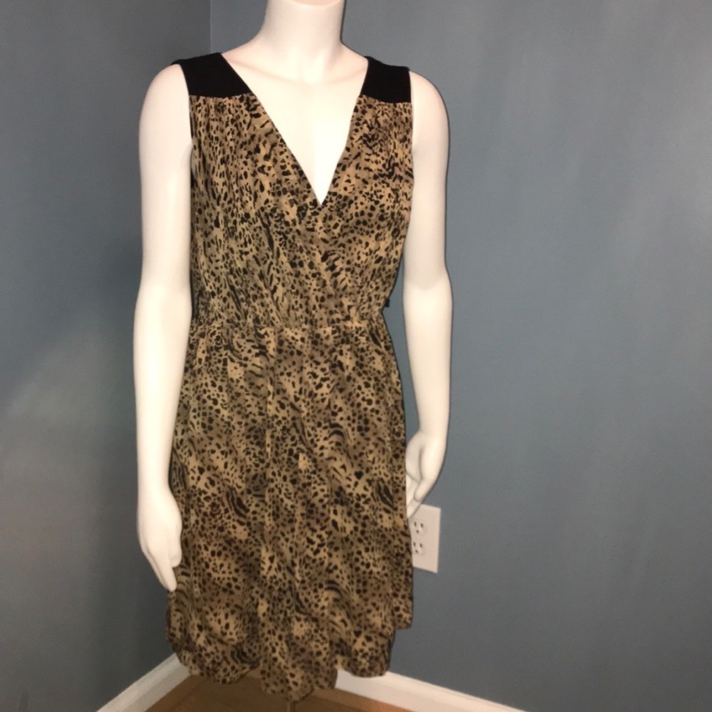 Adrianna Papell petite leopard print dress 8P